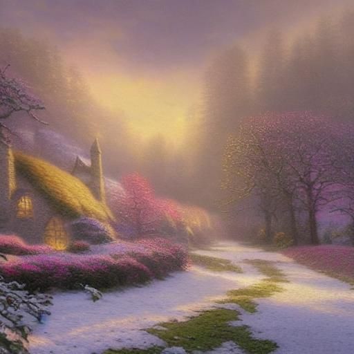 Frosted Leaf on Wool in Ethereal Style