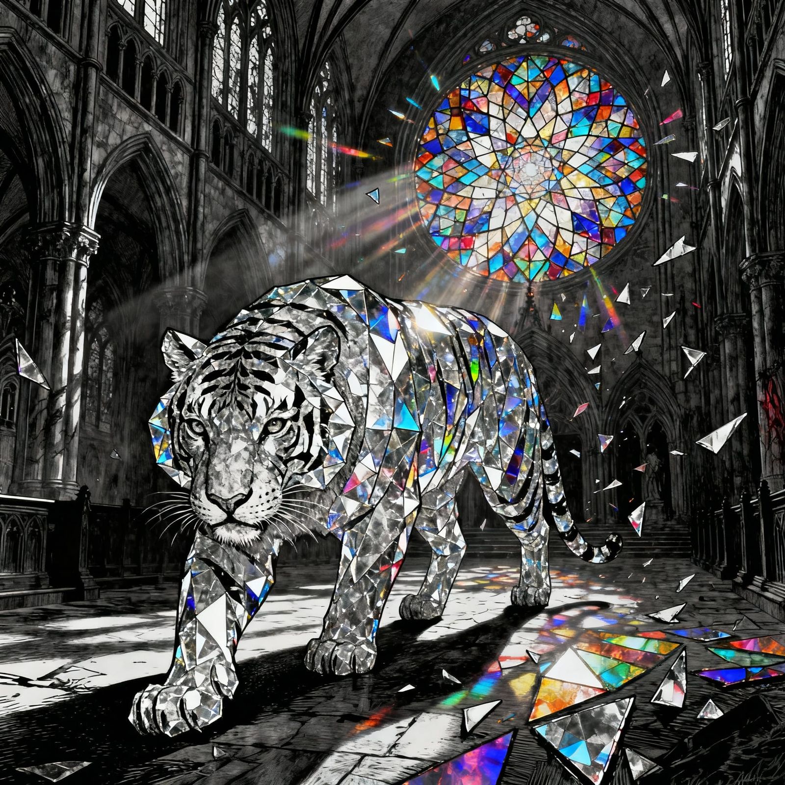 Crystal Tiger in Kaleidoscope Church