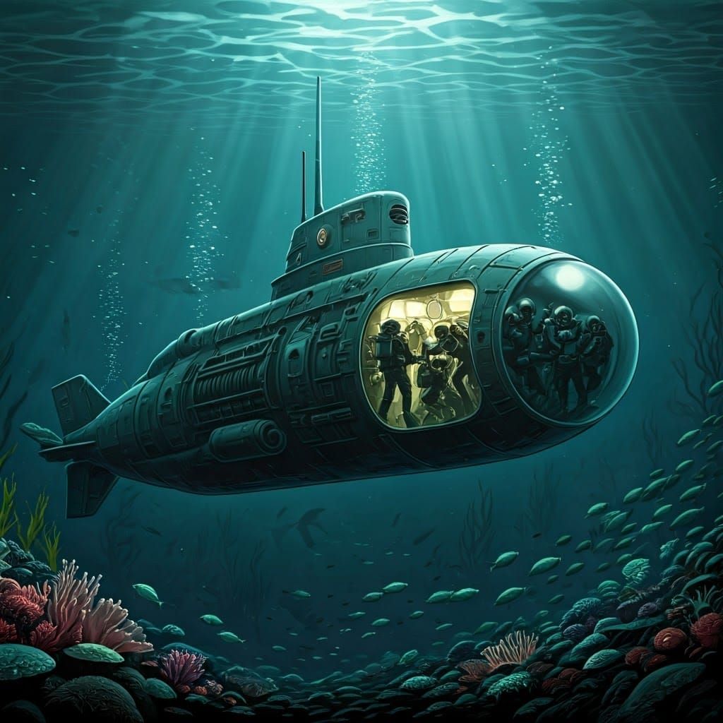 Barotrauma Submarine in Industrial Futuristic Style