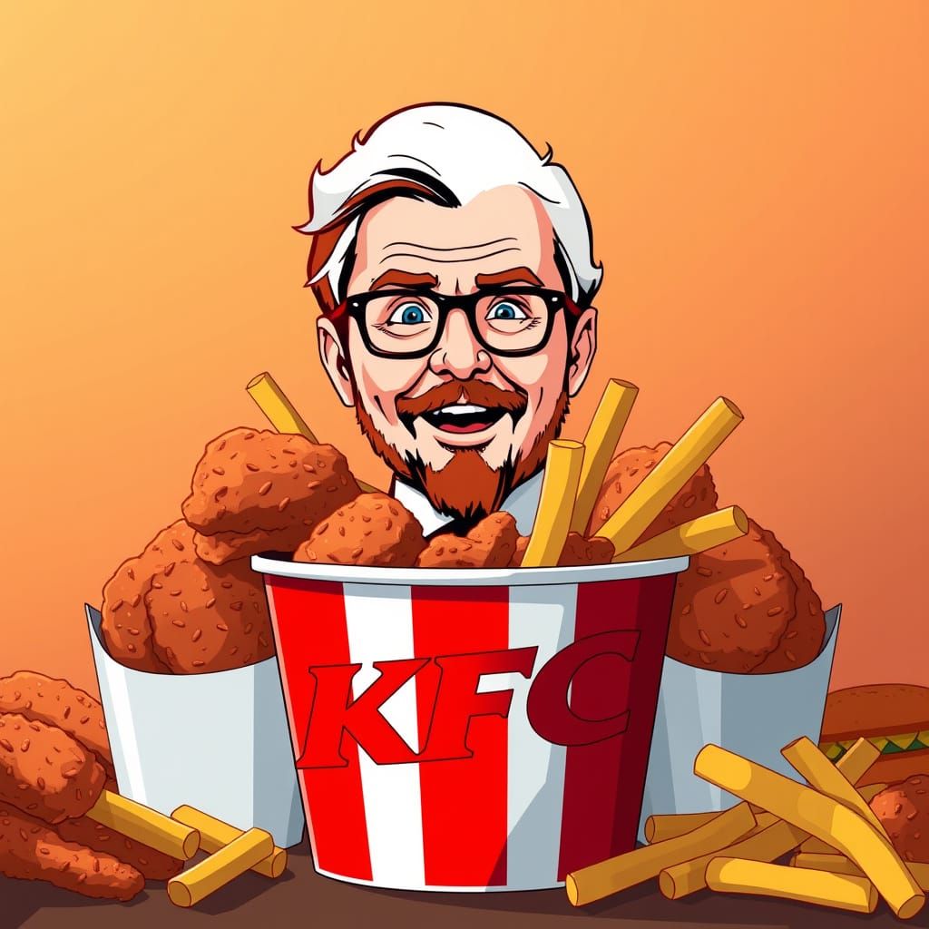 Logan Paul as KFC Colonel Sanders Anime Art