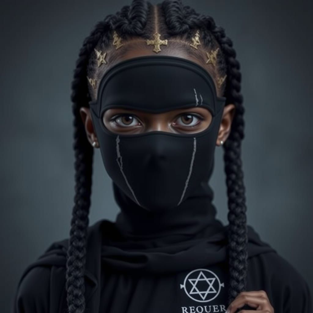 Death's Daughter: Ominous Portrait in Digital Art Style