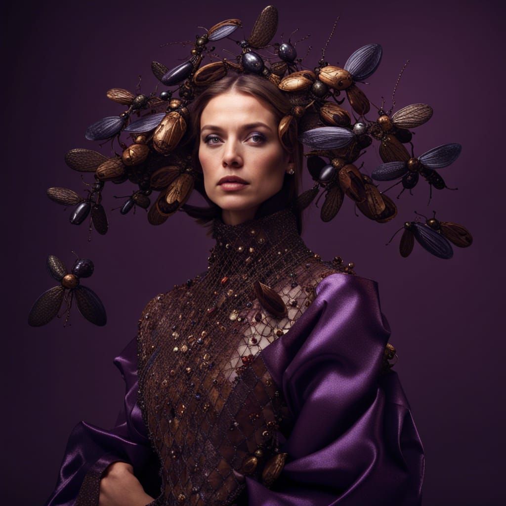 Insect Gown Portrait in Vogue Editorial Style