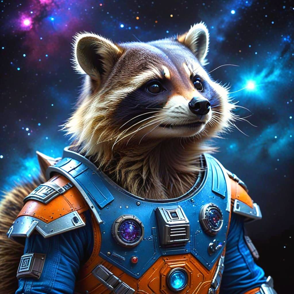 Cosmic Trash Panda Unveiled in Starry Galaxy