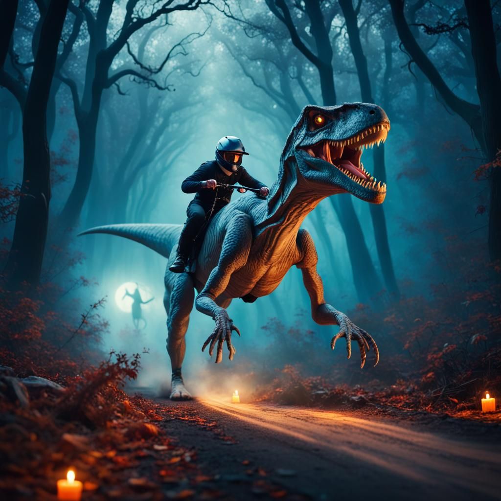 Ghost Rider on Raptor: Spooky Halloween Race