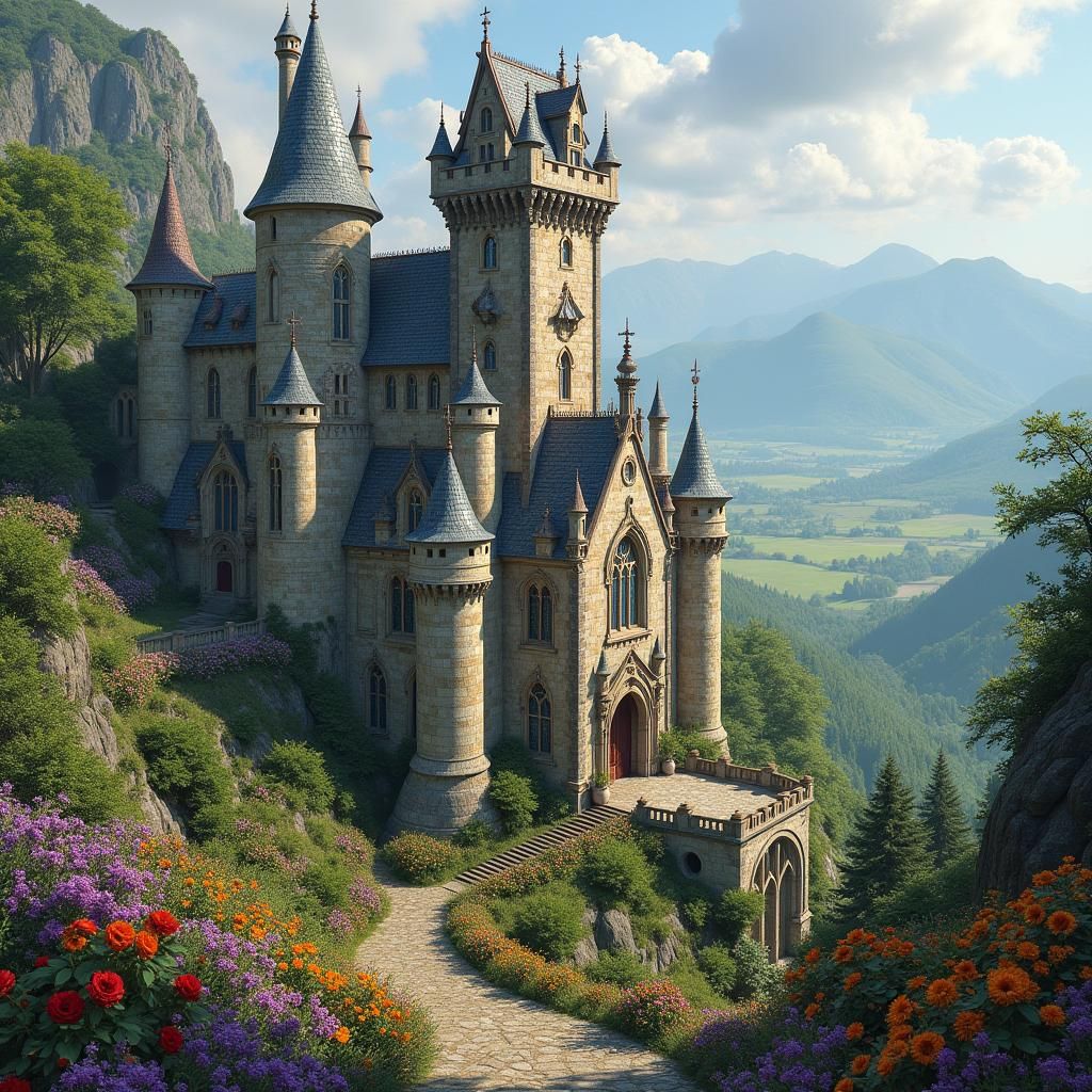Majestic Medieval Castle in Fantastical Style