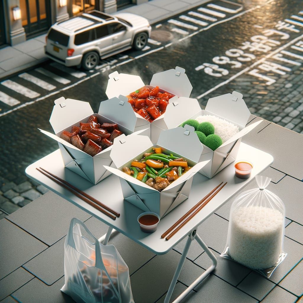 City Glamping Feast: Hyper-Realistic Chinese Cuisine