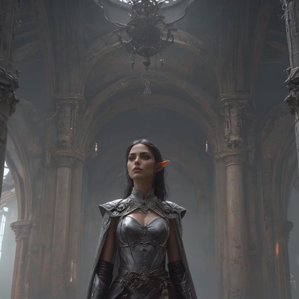 High Elf Priestess: Hyperrealist Fantasy Art