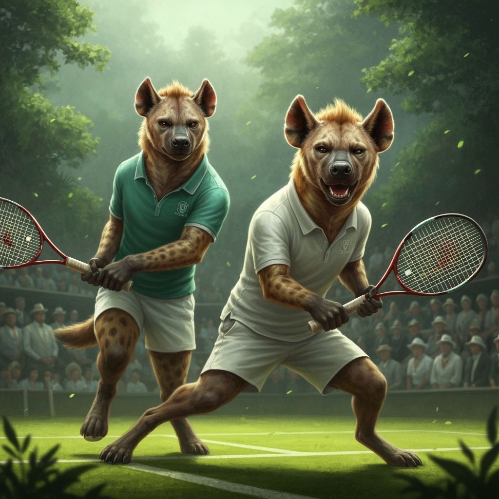 Hyena Tennis Players at Animal Kingdom Wimbledon