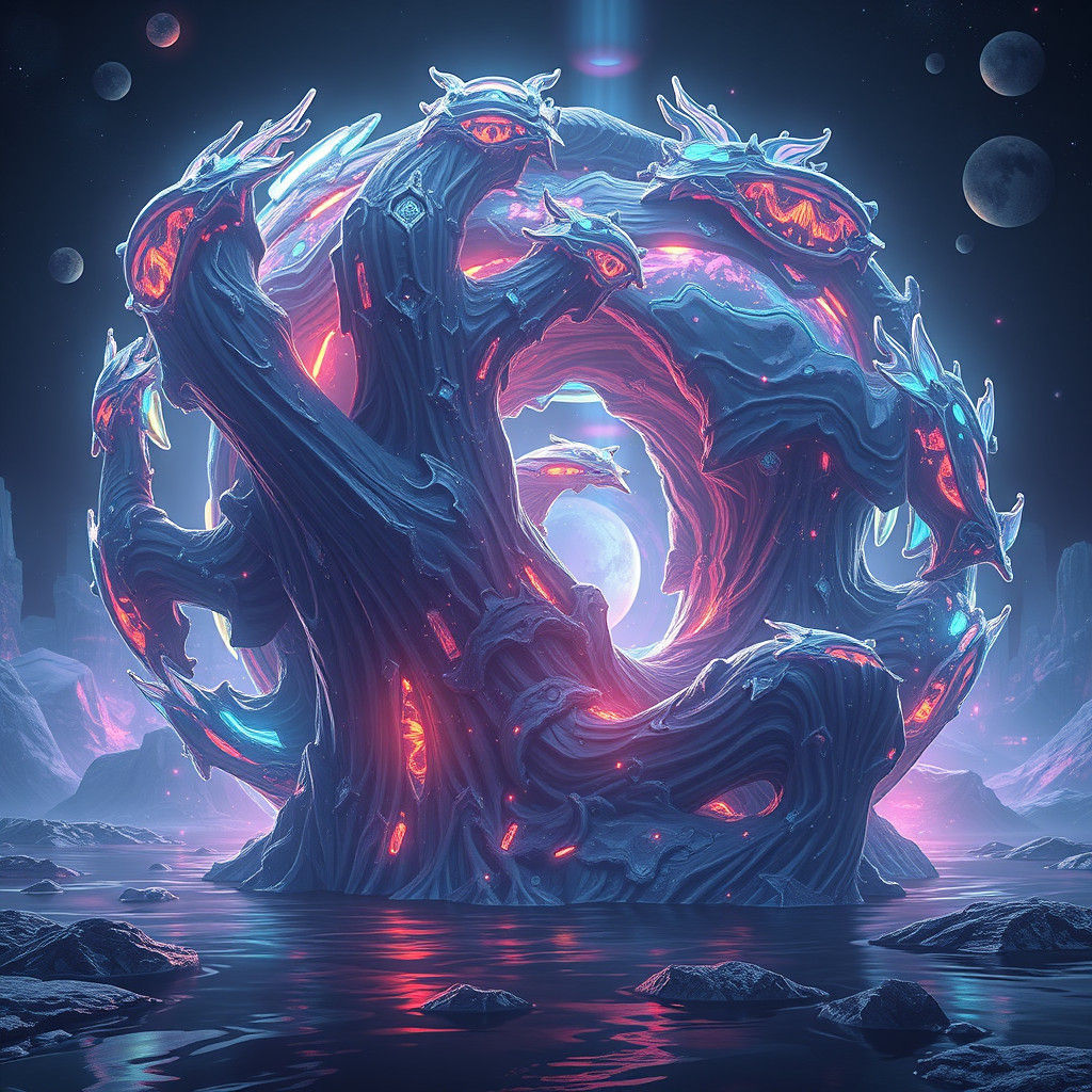 Fantastical Oscillation: Detailed Matte Painting in Deep Col...