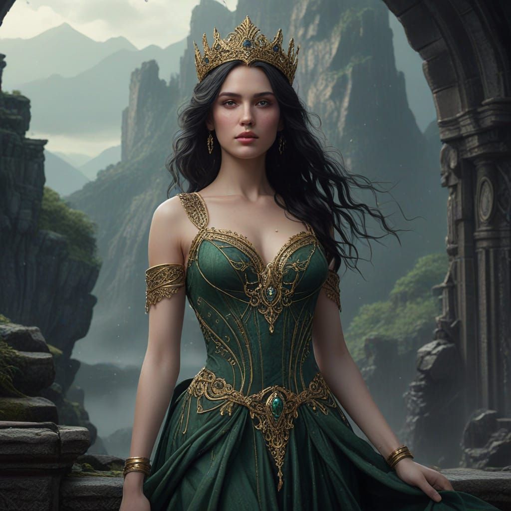 Ethereal Goddess in Dystopian Ruin