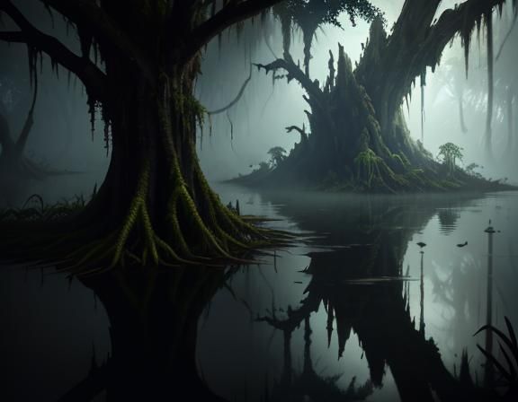 Bullywug Emerges from Misty Swamp in 3D Render