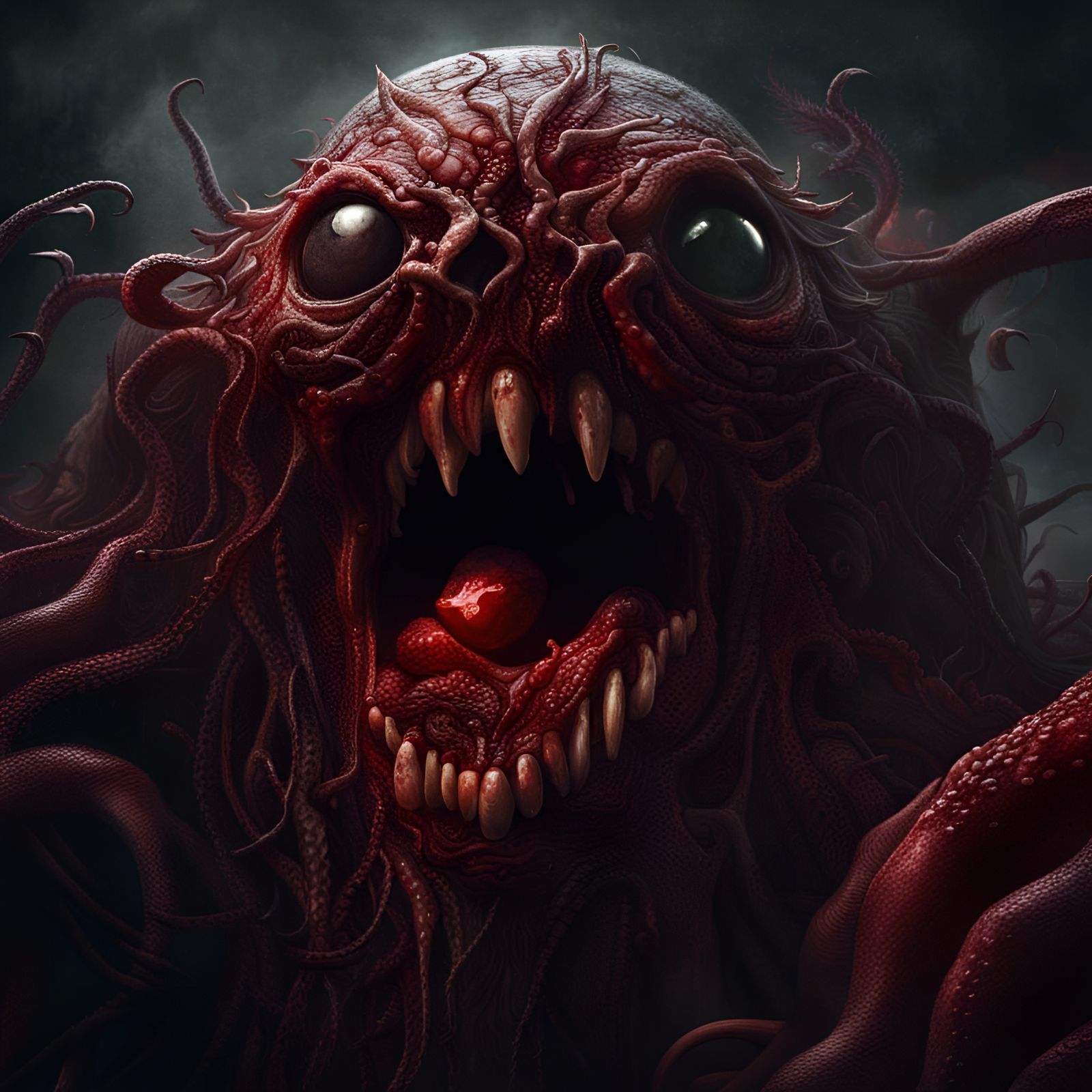 Lovecraftian Zombie Horror in Digital Matte Painting