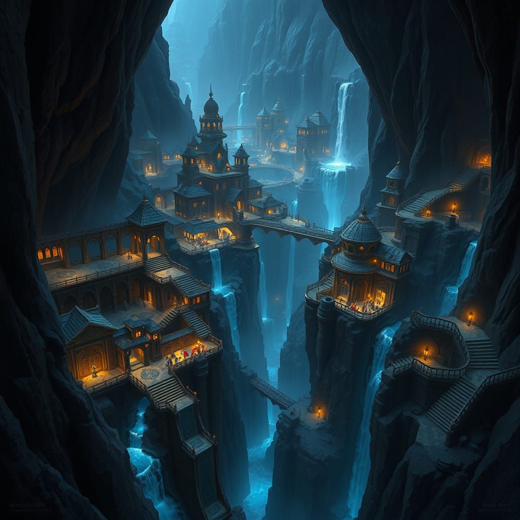 Dwarven City in Obsidian Depths