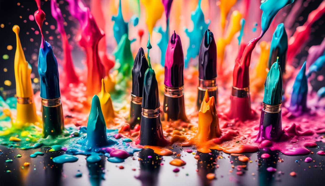 Fountain Pen Nib Creates Vibrant Splash Art
