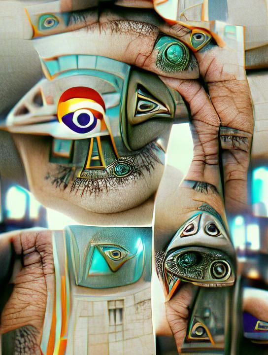 Egyptian All-Seeing Eye in Art Deco Style