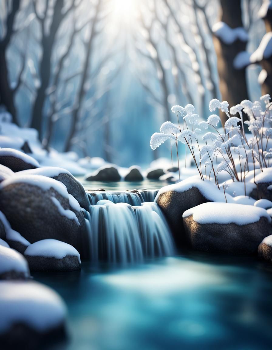 Enchanting Winter Forest Scene in 3D