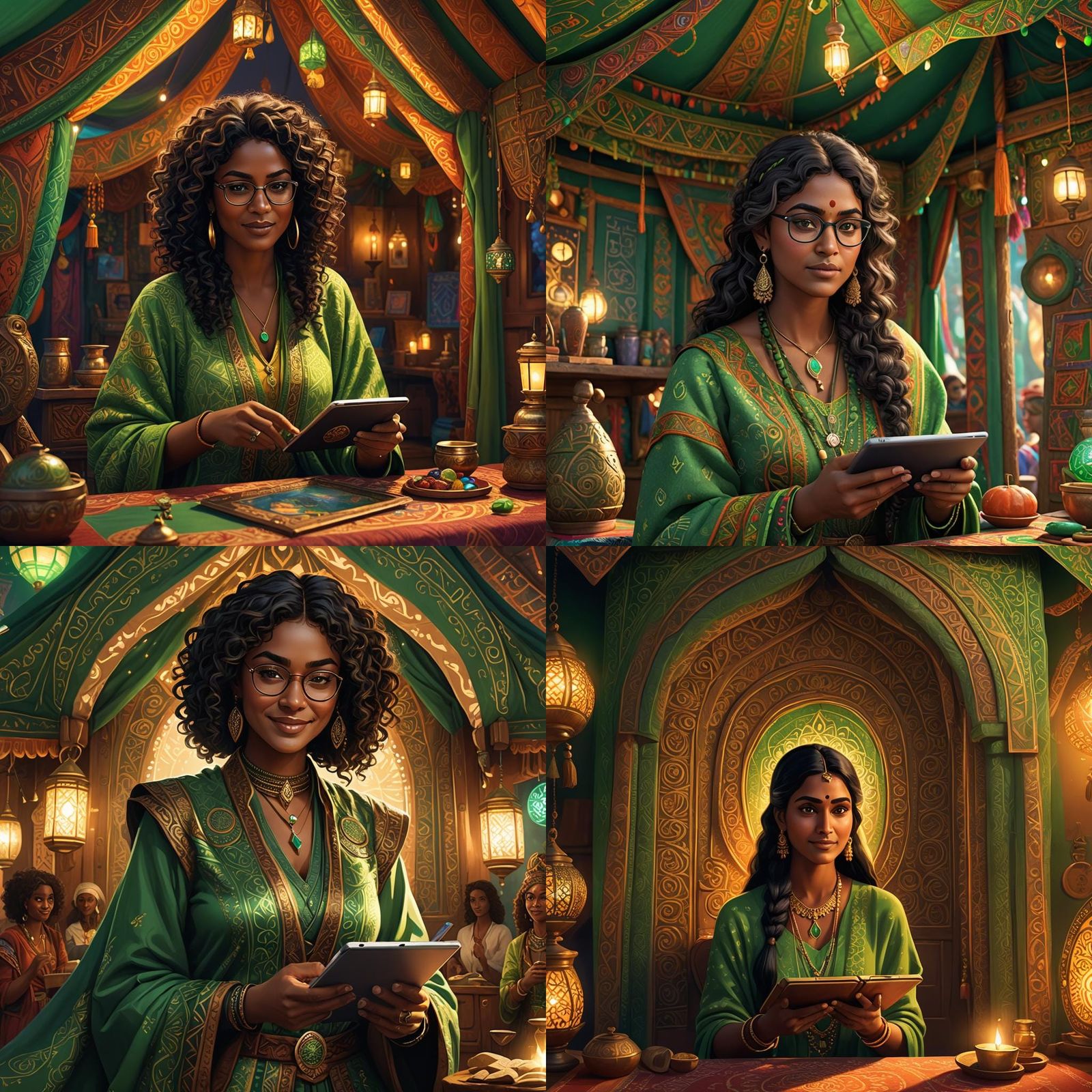 Welcoming Fortune Teller in 3D Digital Art Style