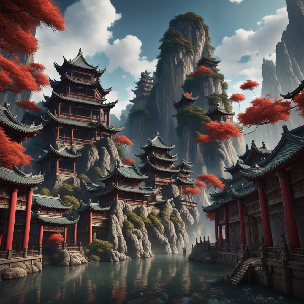 Detailed Matte Painting: Japan Versus China