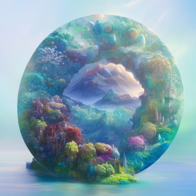 Origami Mountain Landscape by James Jean and Android Jones