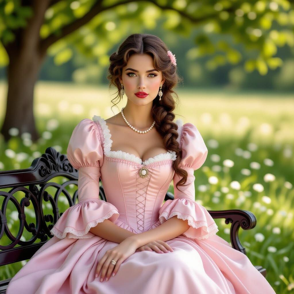 Scarlett O'Hara Portrait in Art Nouveau Style