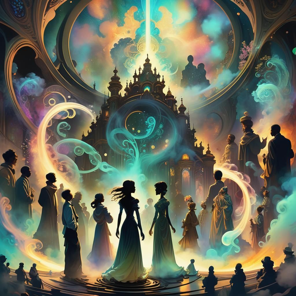 Visionary Art: People United by Neon Smoke