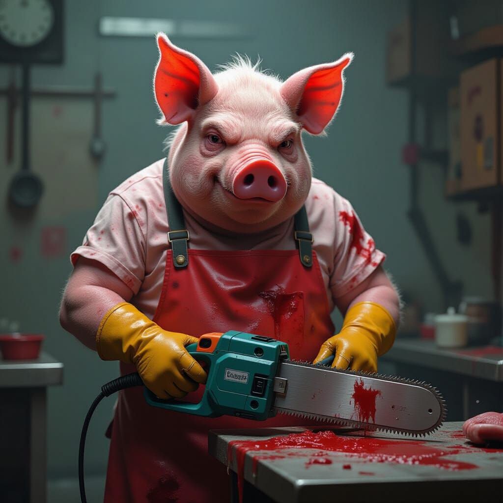 Gritty Pig Butcher with Power Saw