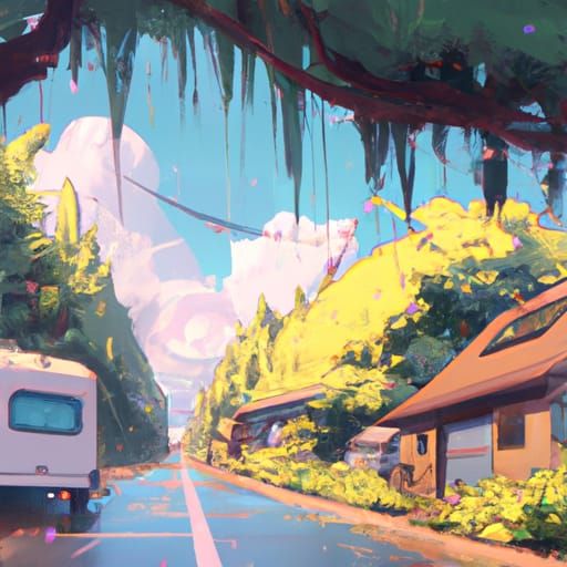 Anime Key Visual in Studio Ghibli Style