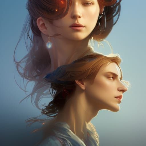 Royal King and Queen Portrait in Artgerm Style