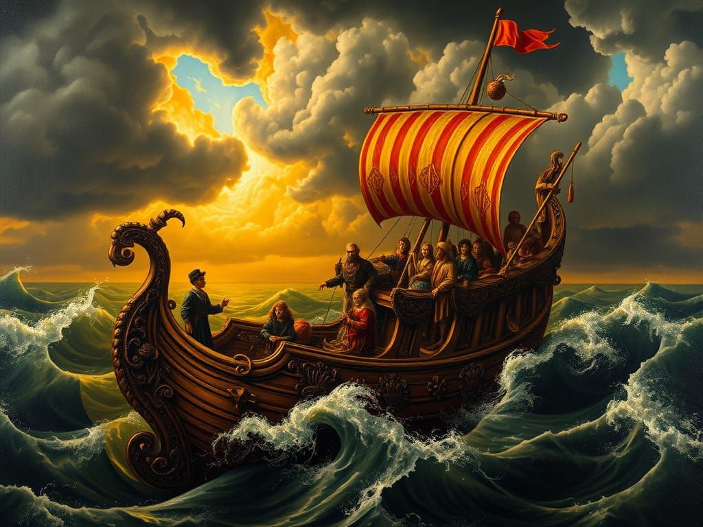 Mystical 16th-Century Shipwreck in Turbulent Seas