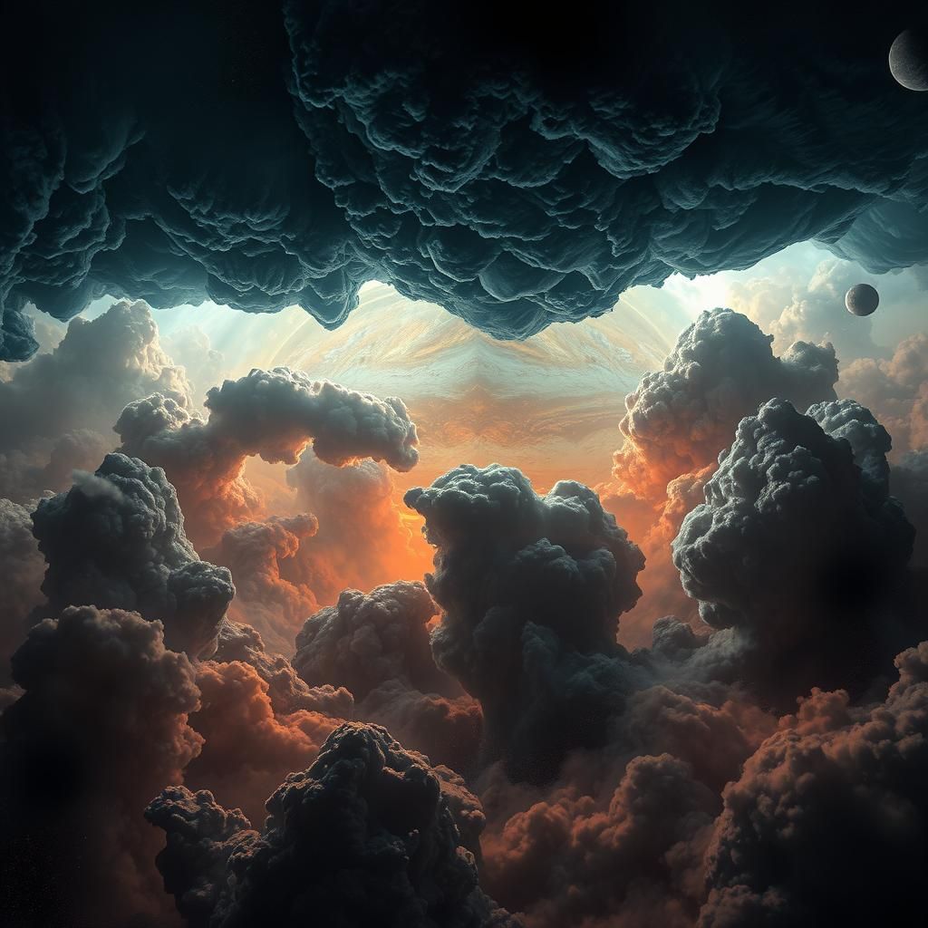 Turbulent Jupiter Storm in Hyperrealistic Style