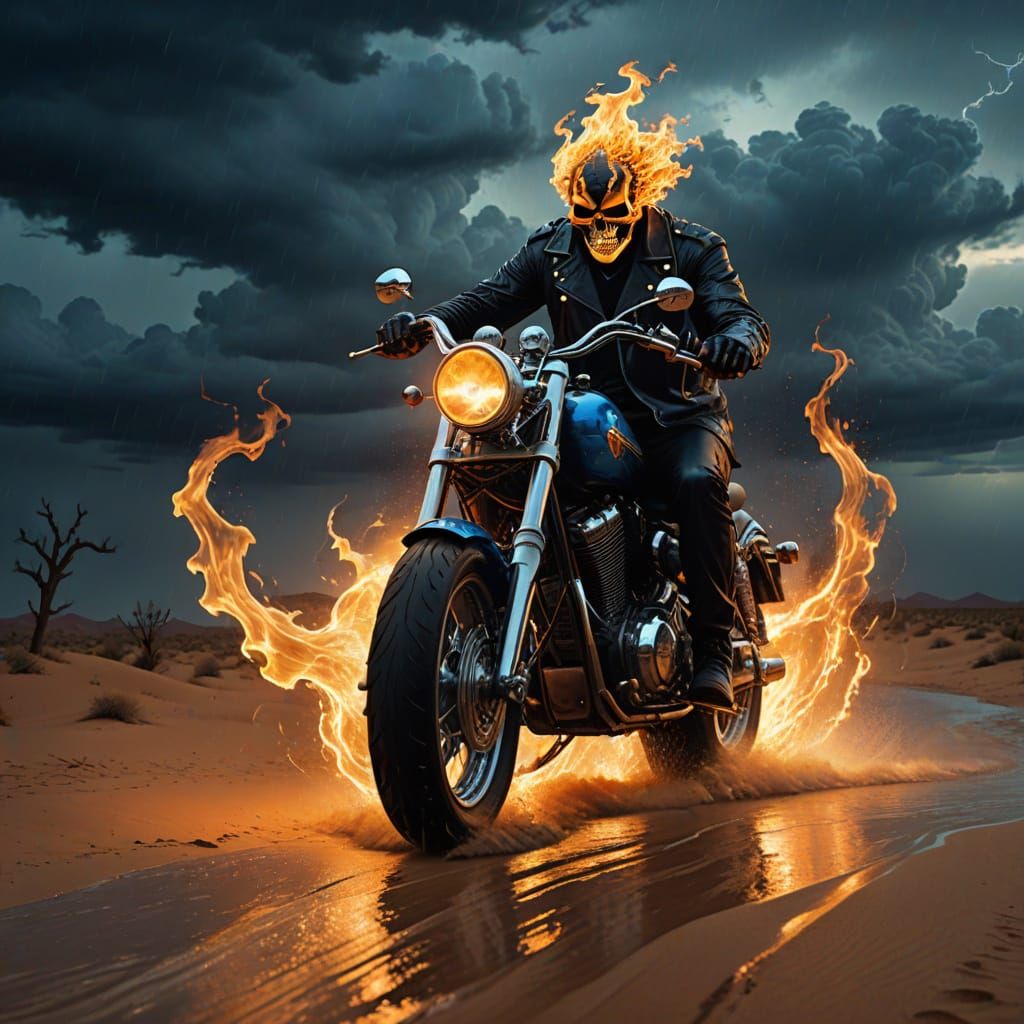 Ghost Rider in Eerie Desert Storm