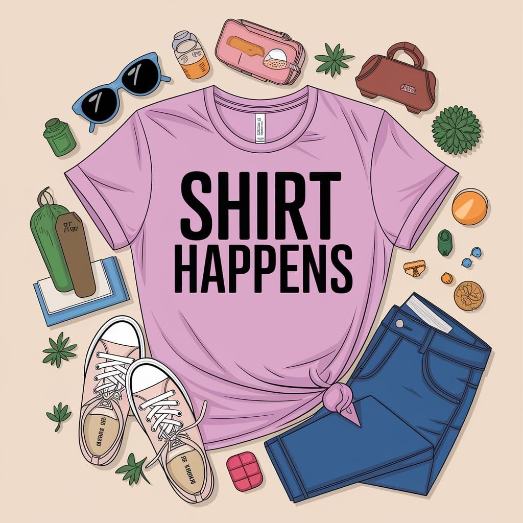 T-Shirt with Humorous Slogan in Bold Typography