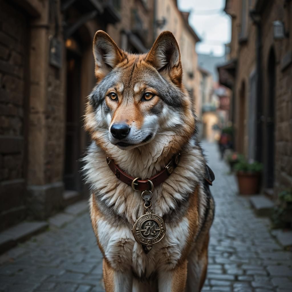 Elegant Wolf in Ankh Morpork City Watch Uniform