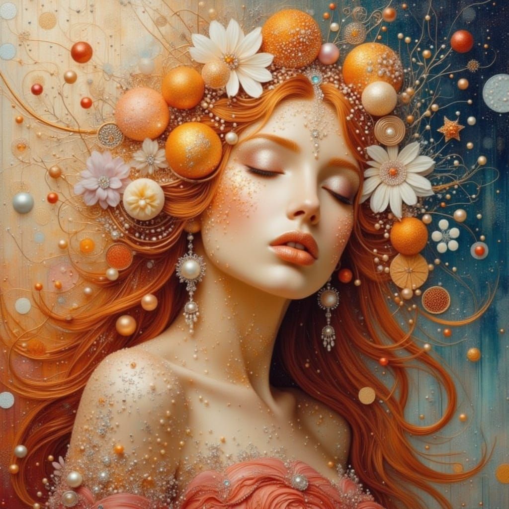 Elegant Princess in Oil with Dry Brush Effect