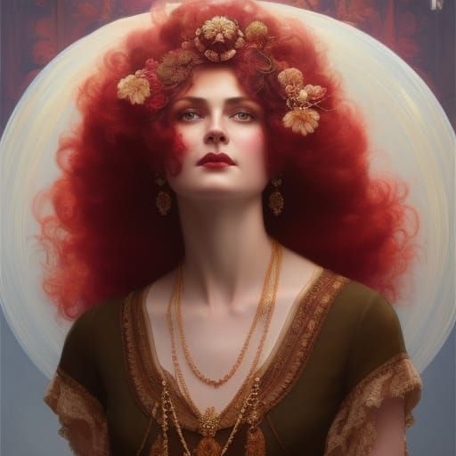 Edwardian Woman Portrait in Hyperrealistic Style