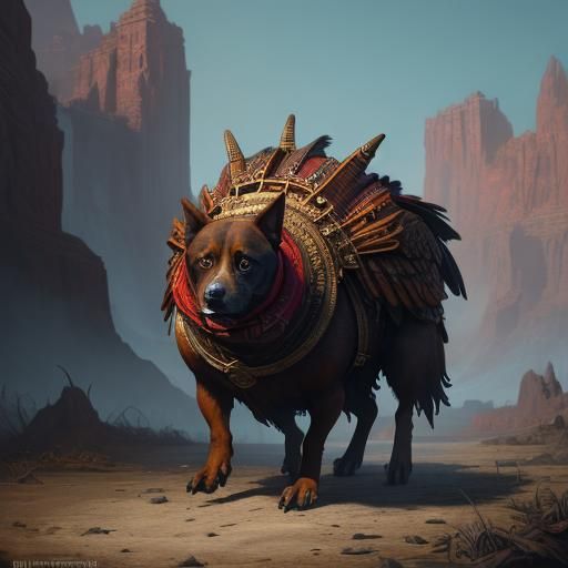 Dog Turns Into Turkey: Detailed Matte Painting