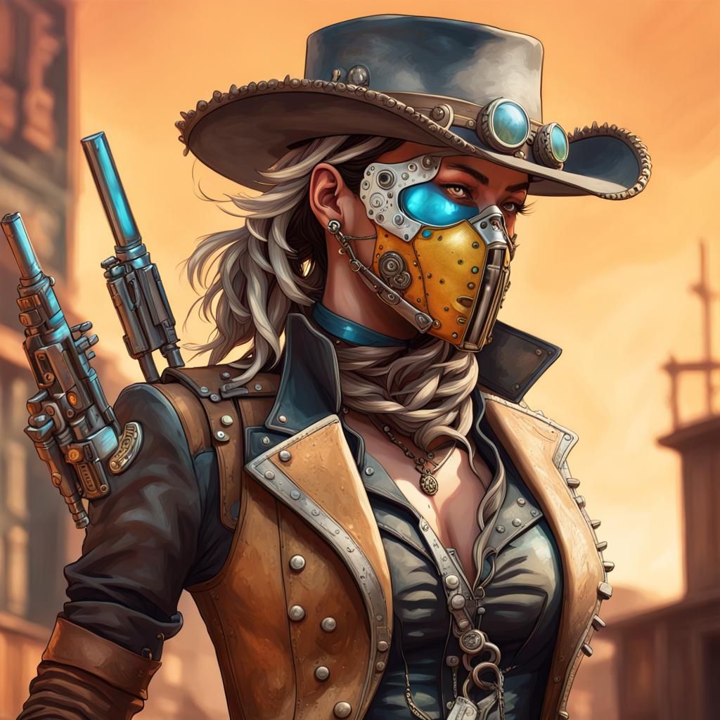 AtomPunk Steampunk Bounty Hunter Portrait