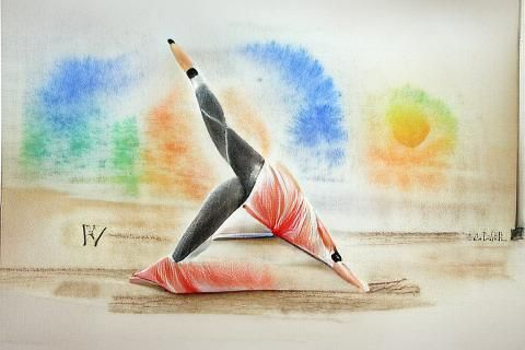 Minimalist Watercolor Yoga Sketch