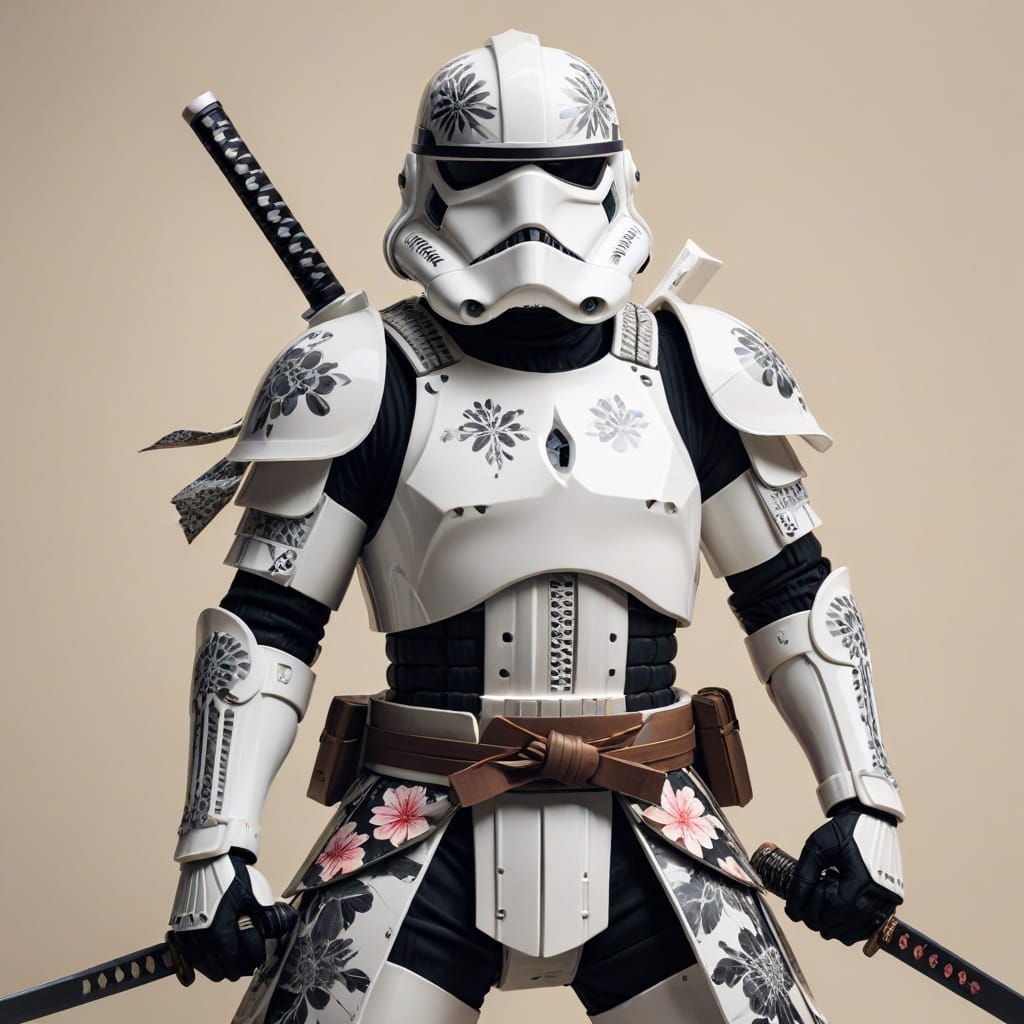Samurai Warrior in Stormtrooper Armor: Graphic Art