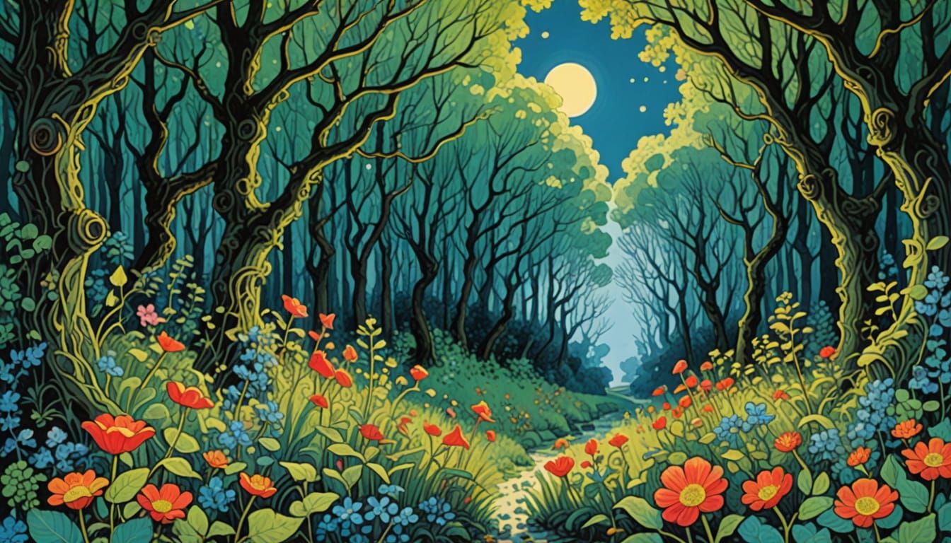 Whimsical Forest Creatures in Vibrant Watercolor Style