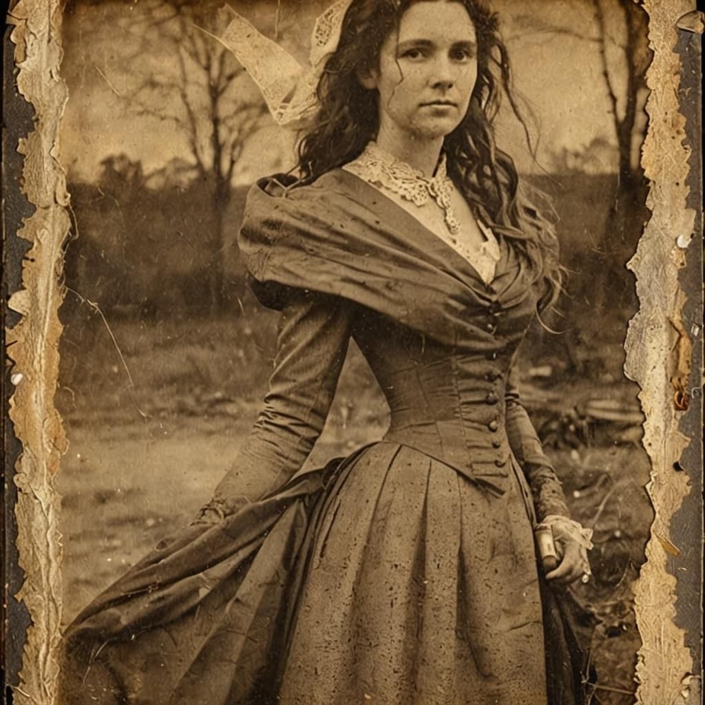 19th Century Couple: Sepia-Toned Antique Photograph