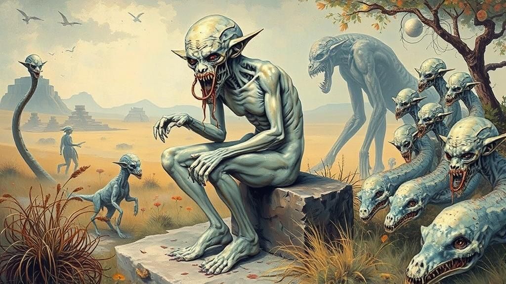 Fractal Savannah Landscape in Double Exposure Style