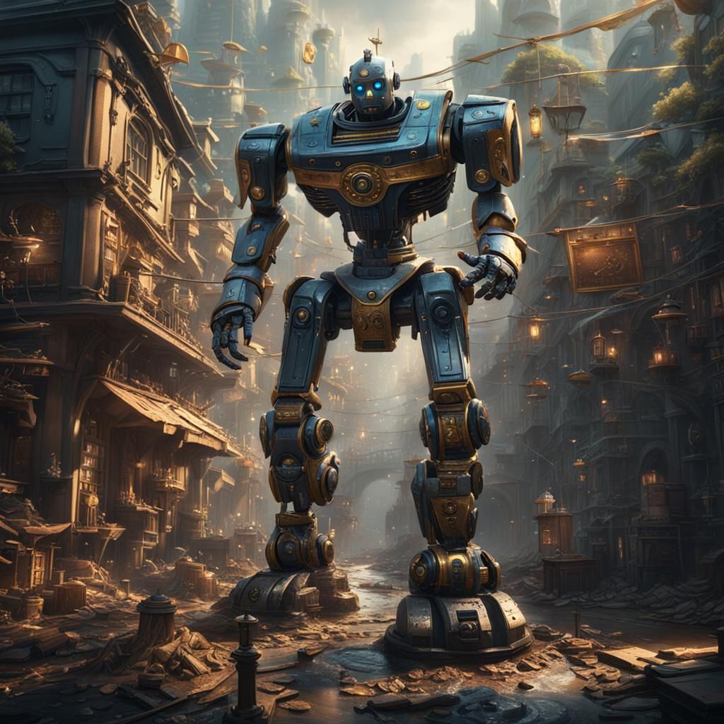 Show me a scene of a robot winning The Pulitzer Prize