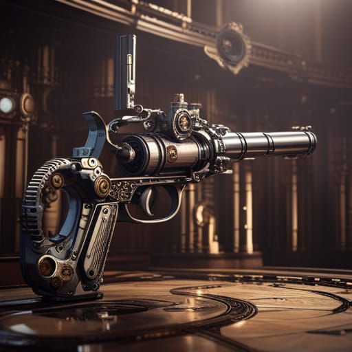 Antique steampunk gun