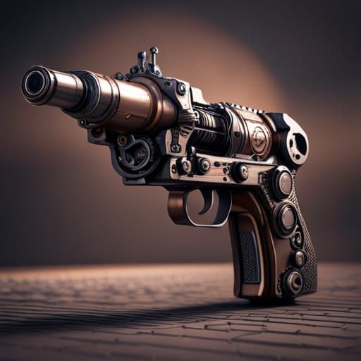 Antique steampunk gun
