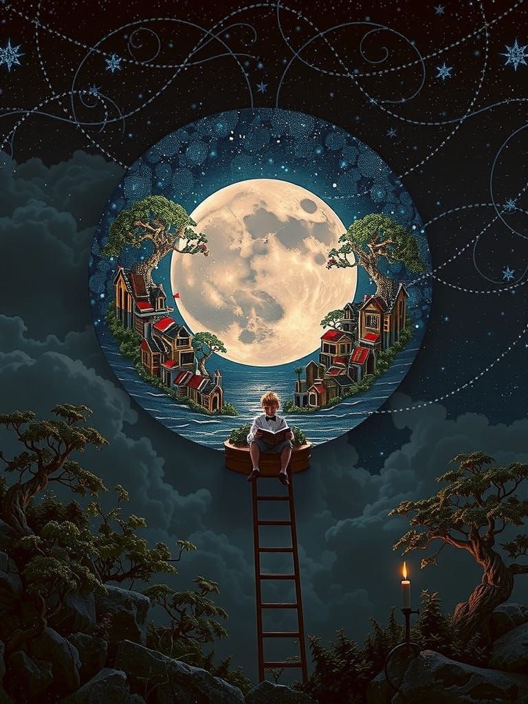 Enchanted Library Within the Silver Moon