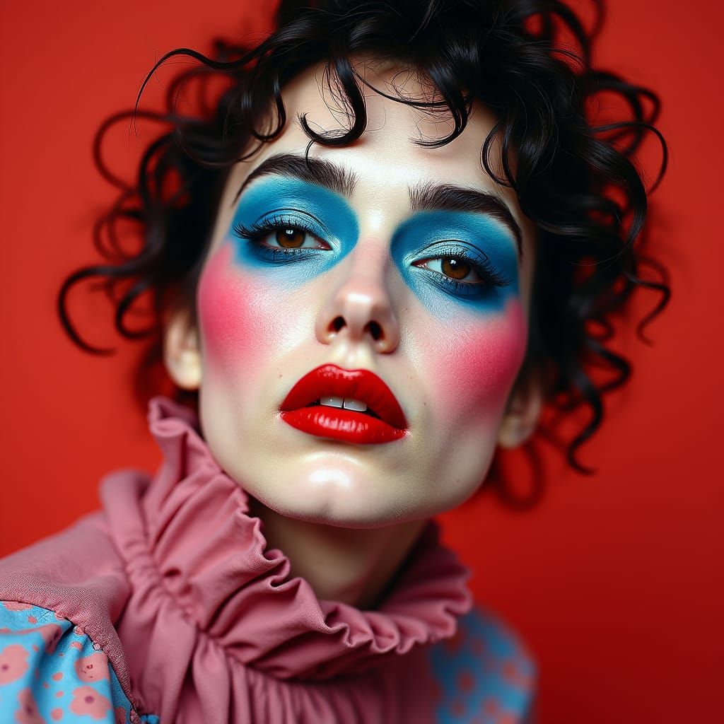 Bold Makeup Portrait in a Playful Style