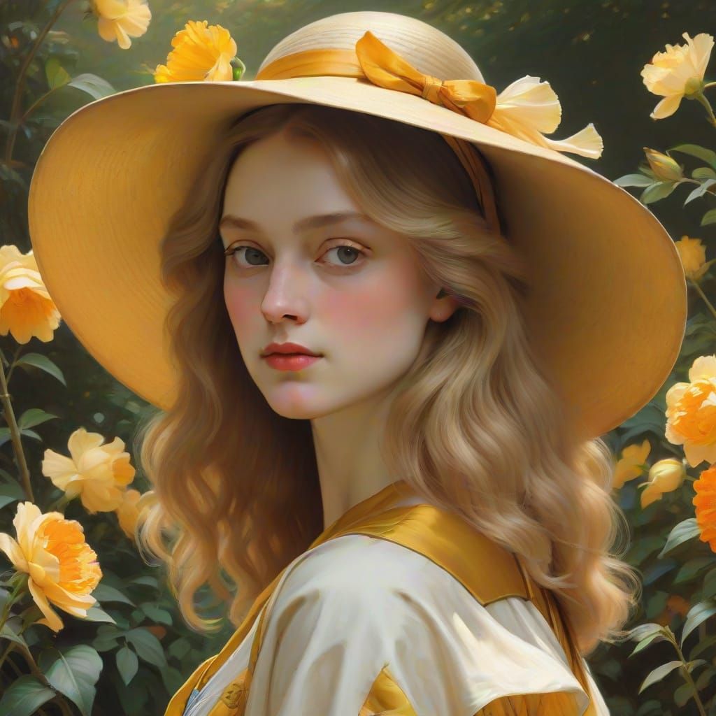 Garden Beauty in Vibrant Oil Paint