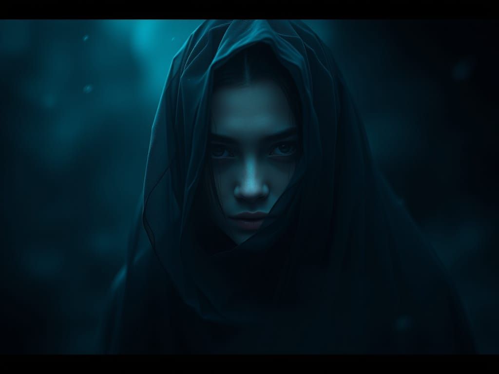 Mysterious Woman in Shadow: Digital Concept Art