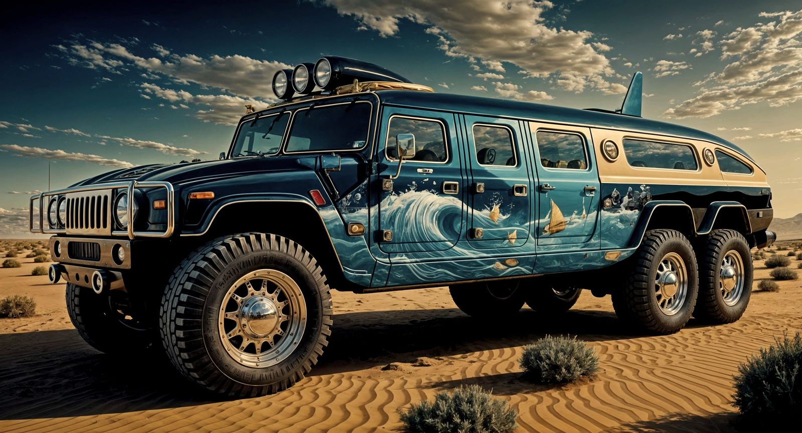 Futuristic Humvee Limousine at Burning Man Festival